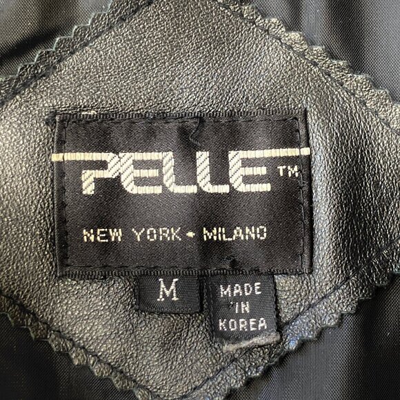 Vintage Womens Black Genuine Leather Jacket Coat Size Medium M 90s Made in Korea - Picture 3 of 16